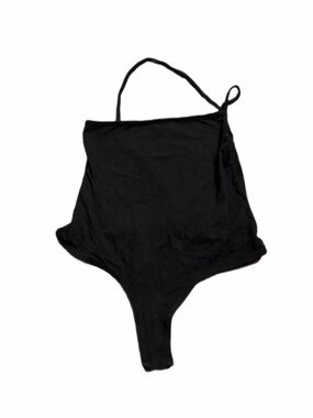 ASOS UK One Shoulder Strappy Cotton Thong Bodysuit (Black) Size XS